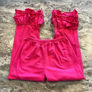 Girls Pink Ruffle Bell Bottoms Size 10/12