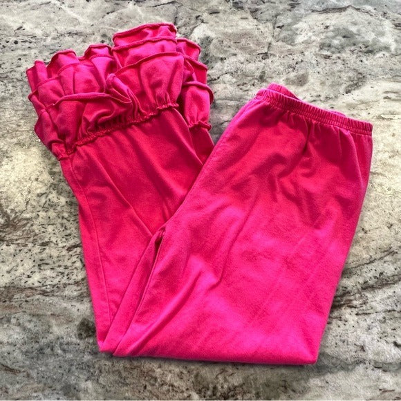 Girls Pink Ruffle Bell Bottoms Size 10/12