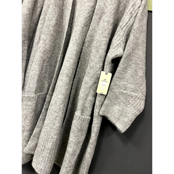 NWT Terra Sky Soft Gray Open Front Cardigan Size 3XL