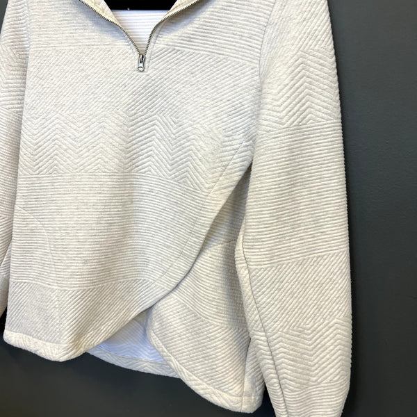 Buckle Black Ivory Crossover Quarter Zip Pullover Women's Small