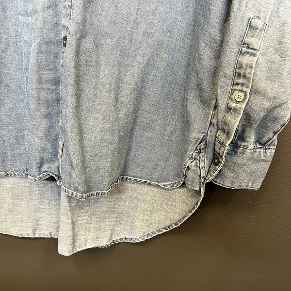 LOFT Lightweight Denim Button Down Top Small