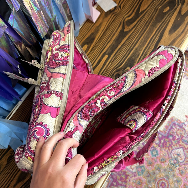 Vera Bradley Pink Paisley Campus Laptop Backpack