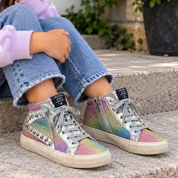 Vintage Havana Rainbow Studded High Top Sneakers Size Youth 12