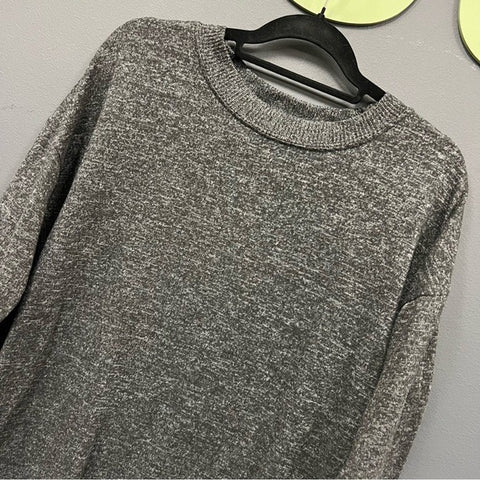 Basic Charcoal Side Slit Sweater Top Size Large