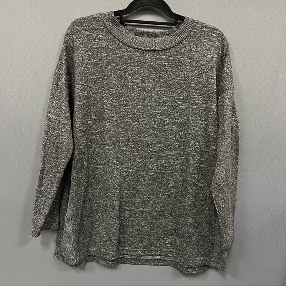 Basic Charcoal Side Slit Sweater Top Size Large