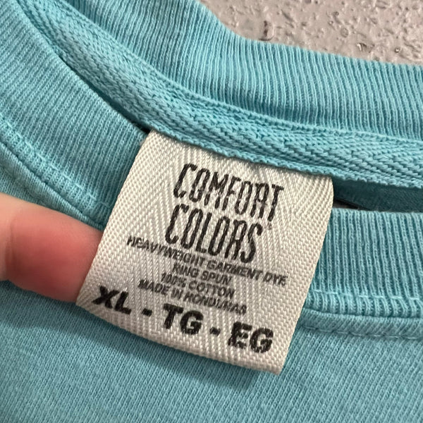 Glam Grooms Comfort Colors Island Blue Graphic Tee XL