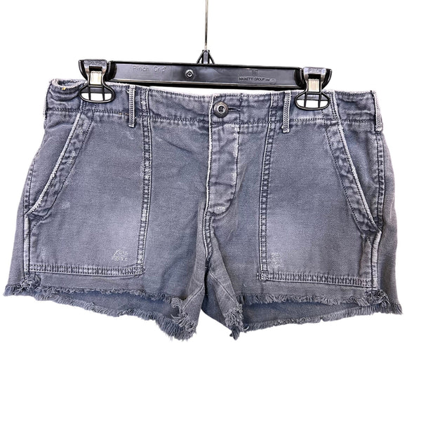 American Eagle Blue Raw Hem Denim Shorts Size 4