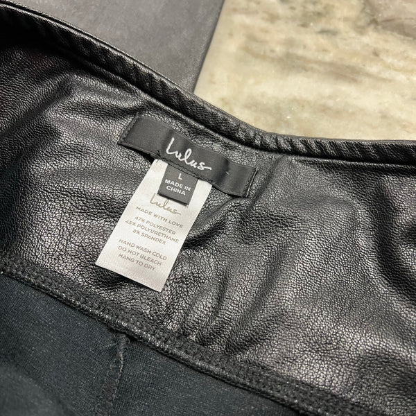 Lulu's Black Leather Skinny Dress Pants Large