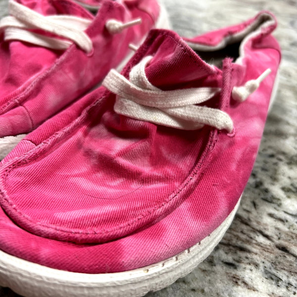Gypsy Jazz Pink Tie Dye Slip On Shoes Women's Size 10