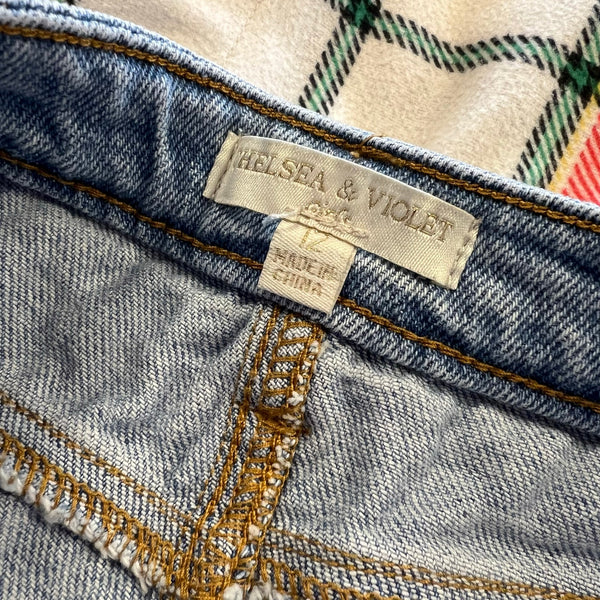 Chelsea & Violet Straight Leg Cropped Distressed Jeans Size Youth 12