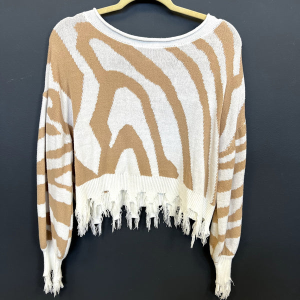 Cato Women's Giraffe Striped Sweater Size Large