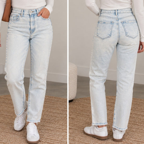 Good American Light Wash Split Hem Skinny Jeans Size 0