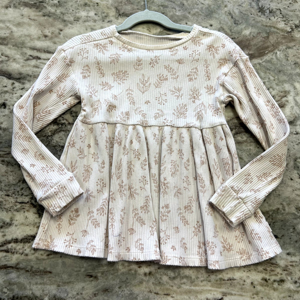 Easy Peasy Ribbed Floral Babydoll Top Girls Size 5T