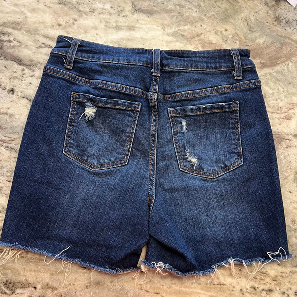Time and Tru Mid-Rise Dark Wash Cutoff Denim Shorts Size 6