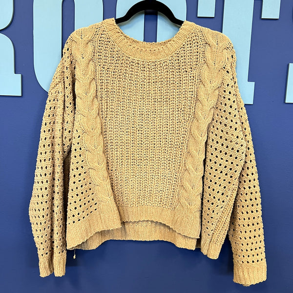 Wonderly Chunky Plush Knit Mustard Yellow Sweater Size Medium