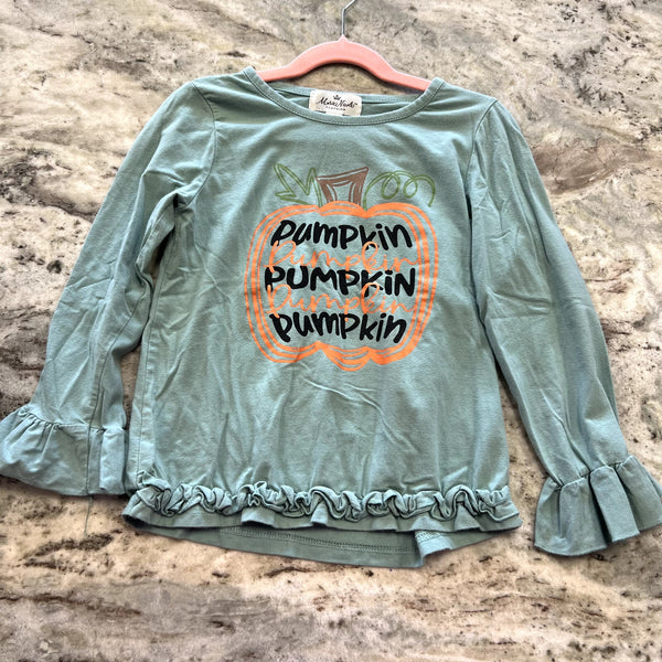 Marie Nicole Pumpkin Ruffle Tee Youth Med/Large