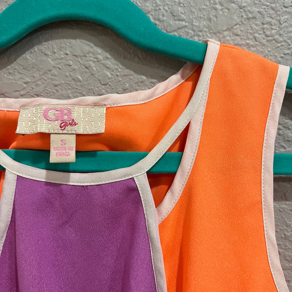 Gianni Bini Girls Purple + Orange Sundress Size Small