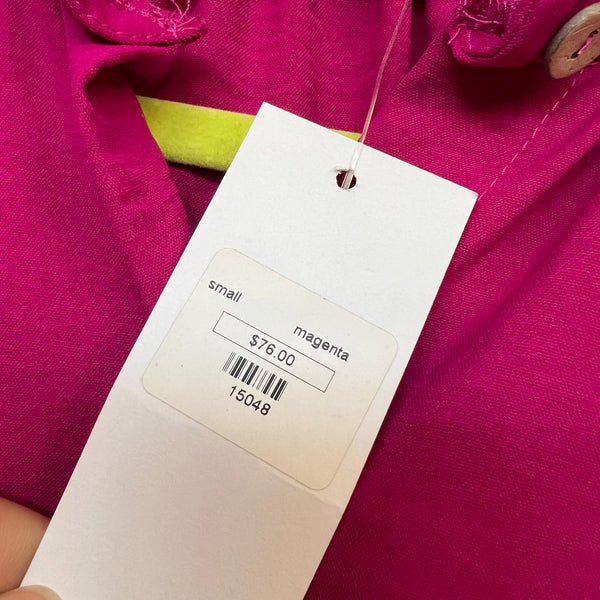 NWT Karlie Magenta Bubble Sleeve Button Down Blouse Small