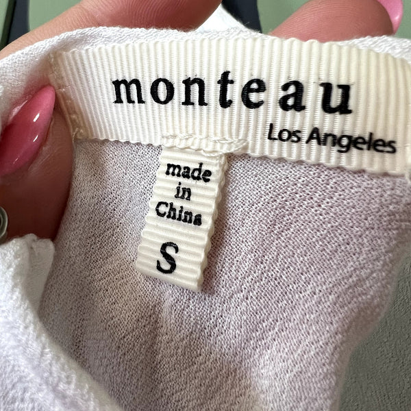 Monteau Fringe Open Back Bohemian White Tank Top Small