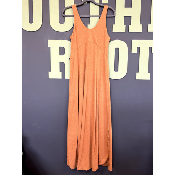 Halara Orange Side Slit Maxi Cotton Swim Cover Up Medium
