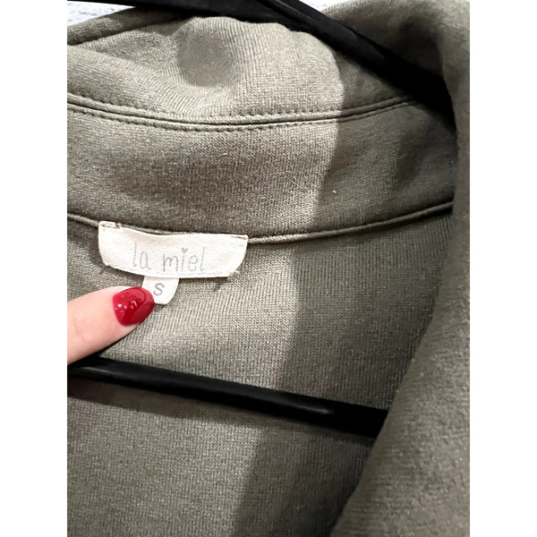 La Miel Boutique Soft Fleece Button Down Gray Shacket Small