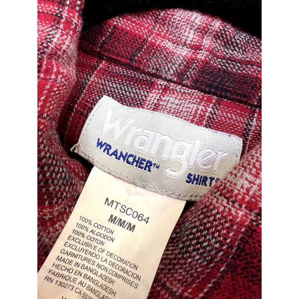 Wrangler Wrancher Shirts Red Pearl Snap Women's Top Size Medium