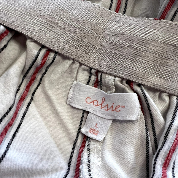 Colsie Red + White Striped Pajama Boxer Shorts Large