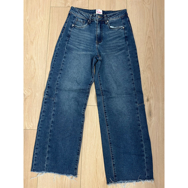 So Me Raw Hem Barrel Jeans Size Small