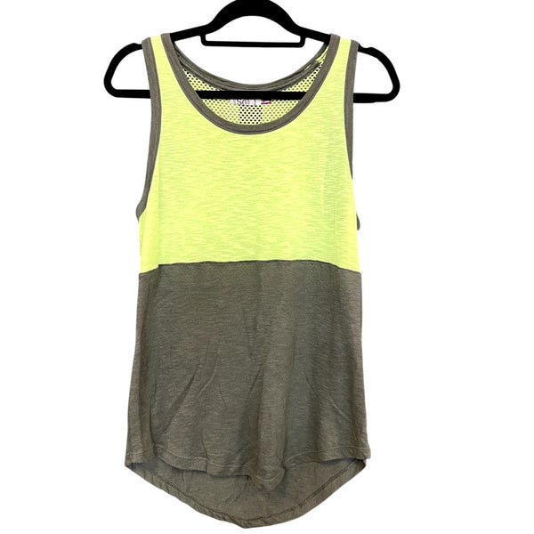 SO Mesh Back Yellow + Green Muscle Tank Top Medium
