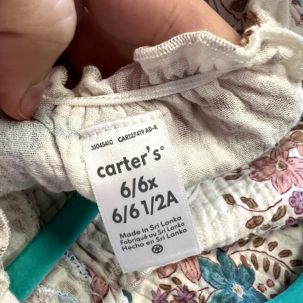 Carter's Floral Gauze Long Sleeve Blouse Size 6/6X