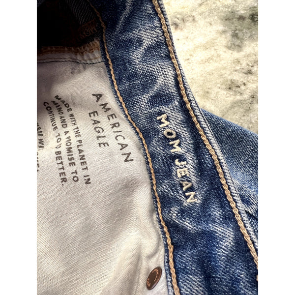American Eagle Distressed Strigid Mom Jeans Size 8 Short