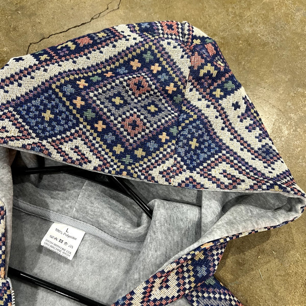 NWOT Men's Aztec Quarter Zip Hooded Pullover Large