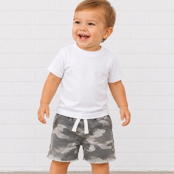 OshKosh Gray Camo Sweat Shorts Size 12 Mo.