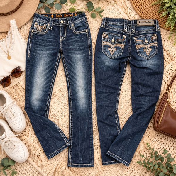 Rock Revival Dark Wash Axteen Skinny Jeans Size 27