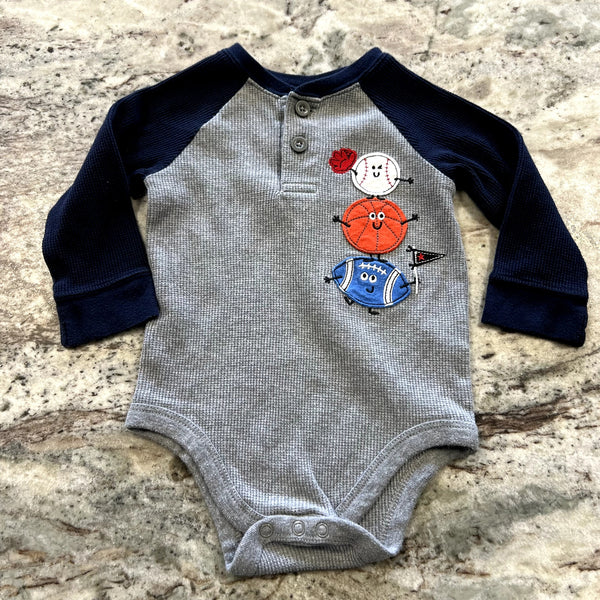 Garanimals Sports Waffle Long Sleeve One Piece Size 18 Mo