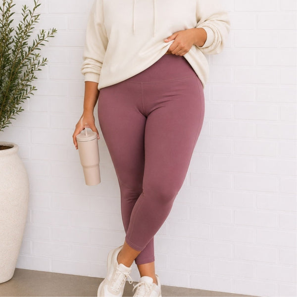 Women's Mauve Ankle Leggings Size 2XL