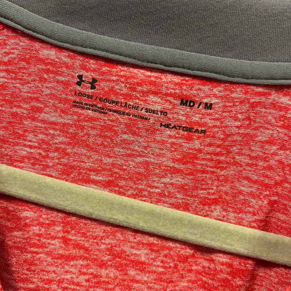 Under Armour Men's Heat Gear Loose Fit Heather Red Quarter Zip Pullover Medium