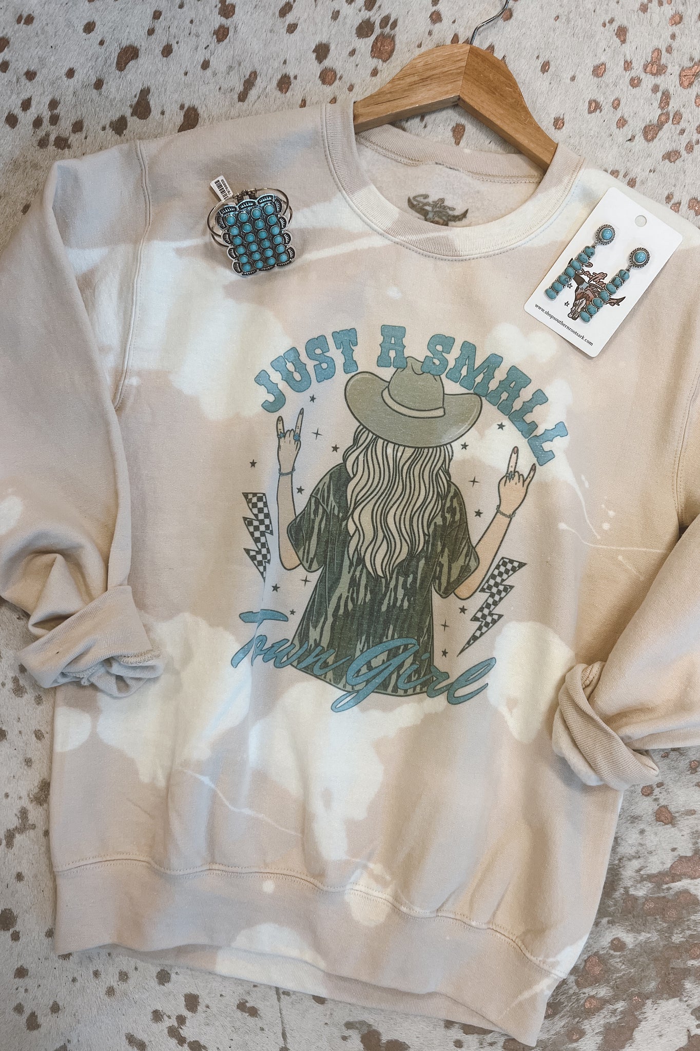 Small Town Girl Distressed Sweatshirt