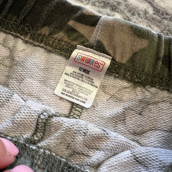 Swiggles Camo Cotton Elastic Shorts 12 Mo