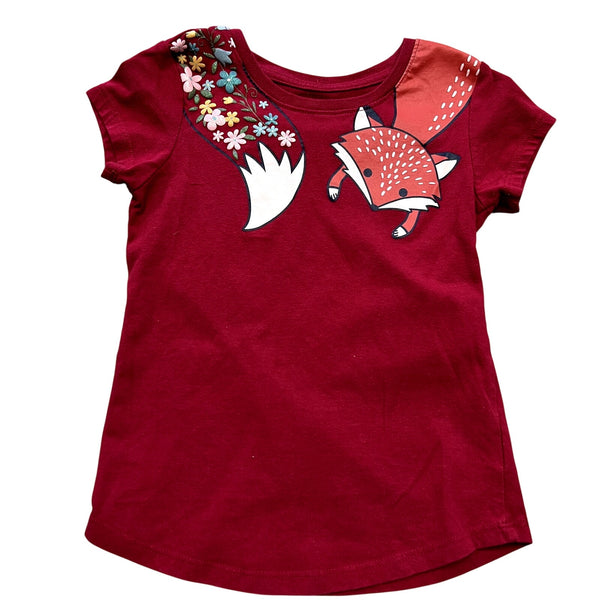 Wonder Nation Fox Maroon Graphic Tee Size Girls XS