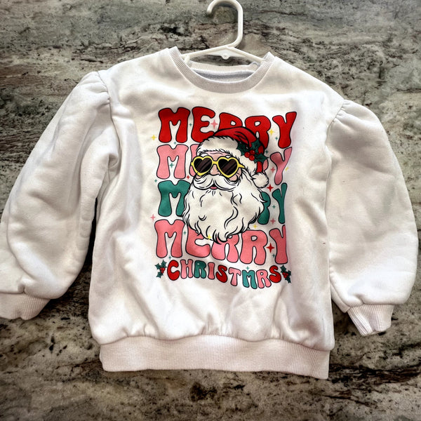 Merry Christmas Retro Santa Sweatshirt Size 4T