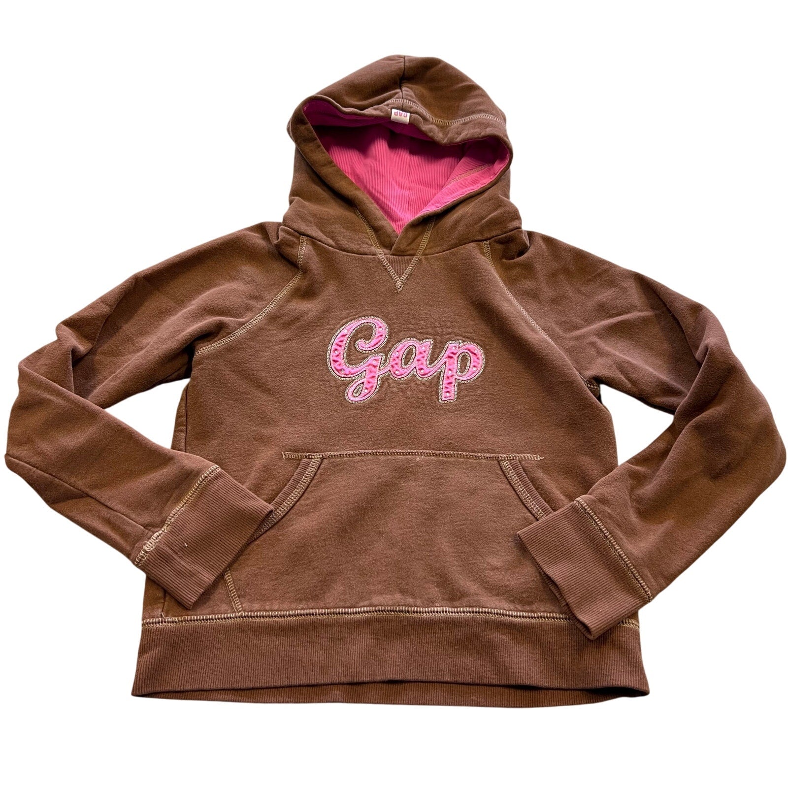 Gap Brown + Pink Girls Hoodie Medium (8)