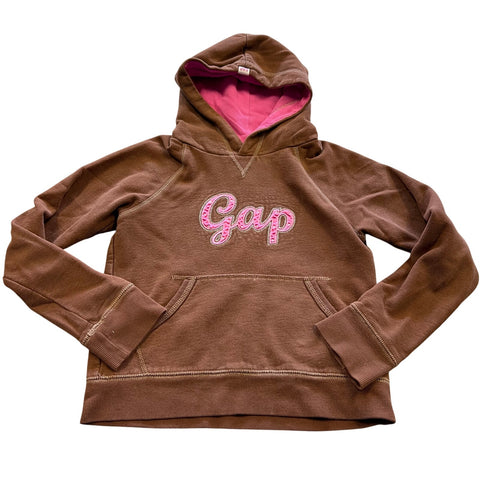 Gap Brown + Pink Girls Hoodie Medium (8)