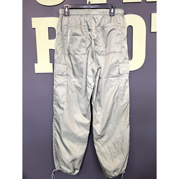Pistola Sage Green Satin Cargo Joggers Size Medium