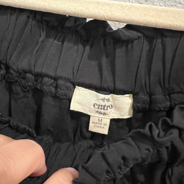 Entro Boutique Black Off Shoulder Siesta Embroidered Lined Mini Dress Medium