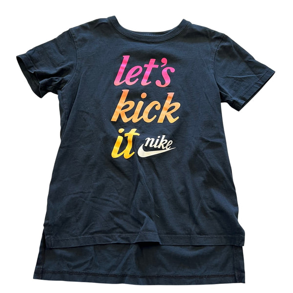 Let's Kick It Girls Black Nike Tee Size Small