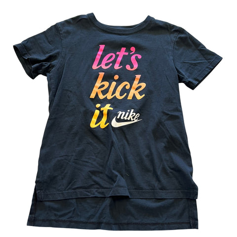 Let's Kick It Girls Black Nike Tee Size Small