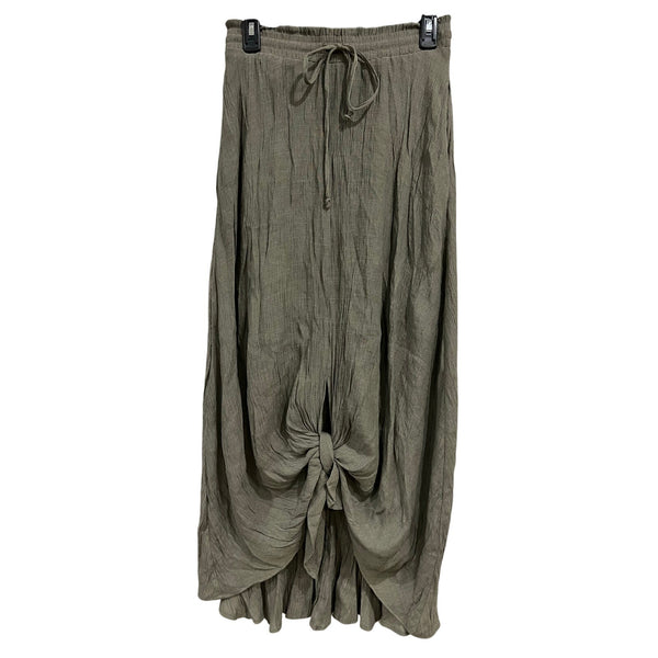 Sweet Lovely by Jen Olive Green Maxi Skirt Large