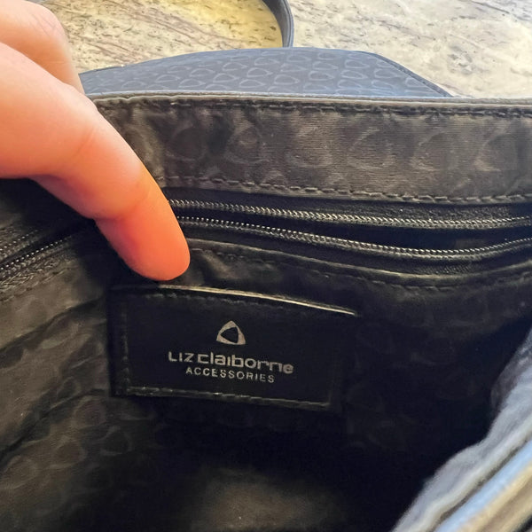 Liz Claiborne Faux Leather Black Crossbody