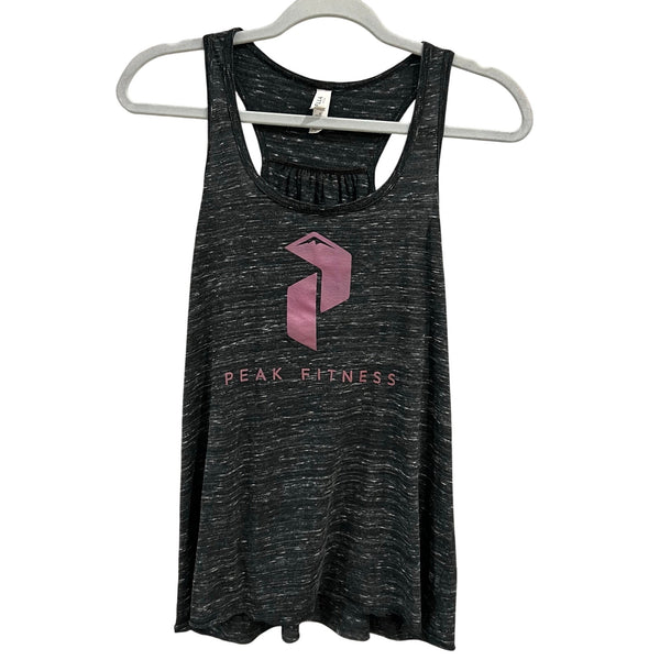 Bella Canvas Black Marbled Flowy Racerback Workout Tank Top Large